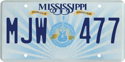 MS license plate MJW477