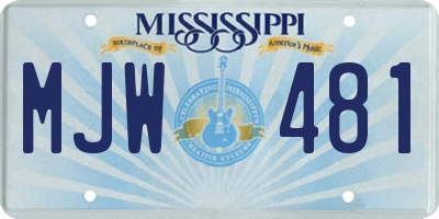 MS license plate MJW481
