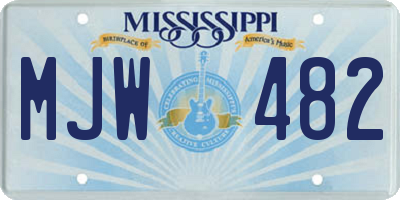 MS license plate MJW482