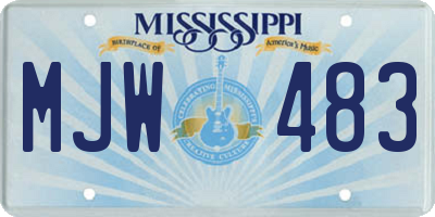 MS license plate MJW483