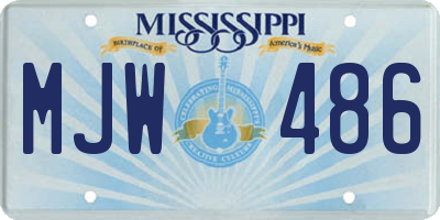 MS license plate MJW486