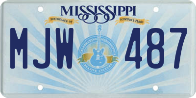 MS license plate MJW487