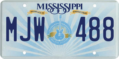 MS license plate MJW488