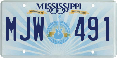 MS license plate MJW491