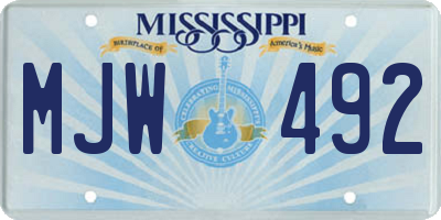 MS license plate MJW492