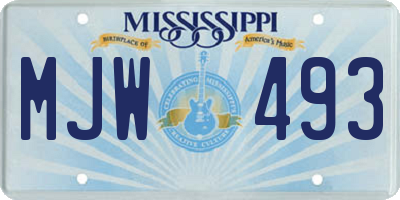 MS license plate MJW493