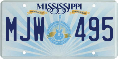 MS license plate MJW495