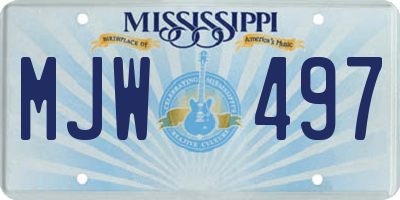 MS license plate MJW497