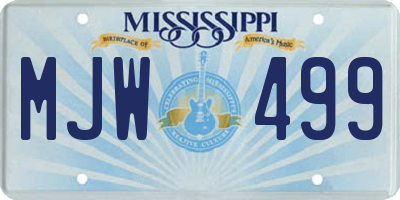 MS license plate MJW499