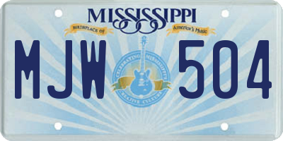 MS license plate MJW504