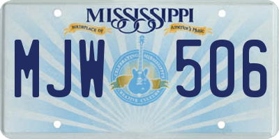 MS license plate MJW506