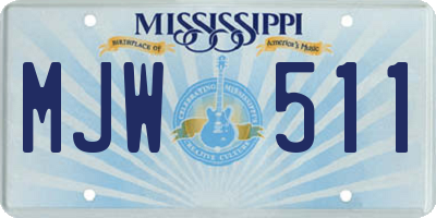 MS license plate MJW511