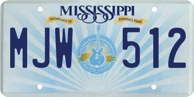 MS license plate MJW512