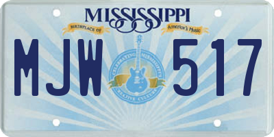 MS license plate MJW517