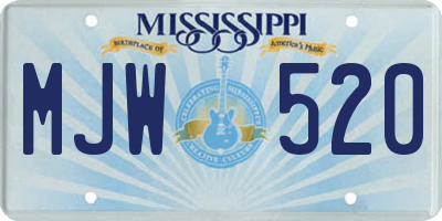 MS license plate MJW520
