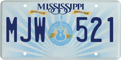 MS license plate MJW521