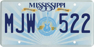 MS license plate MJW522