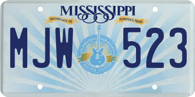 MS license plate MJW523