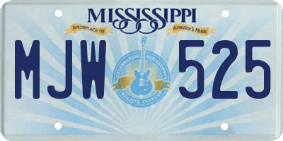 MS license plate MJW525