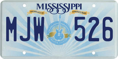 MS license plate MJW526