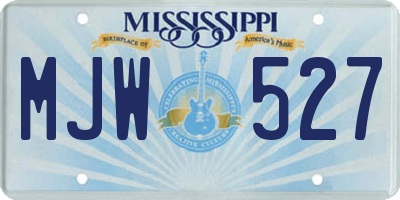 MS license plate MJW527