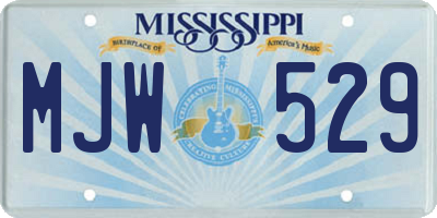 MS license plate MJW529