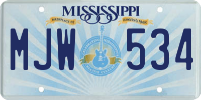 MS license plate MJW534