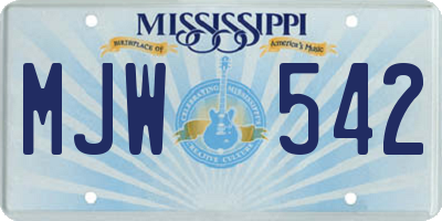 MS license plate MJW542