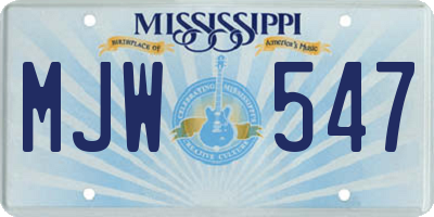 MS license plate MJW547