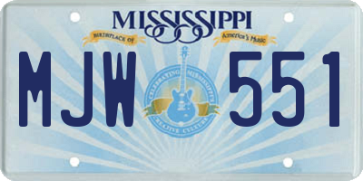 MS license plate MJW551