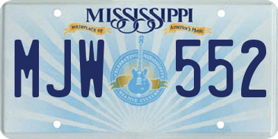 MS license plate MJW552