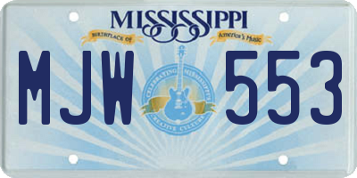 MS license plate MJW553