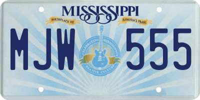 MS license plate MJW555