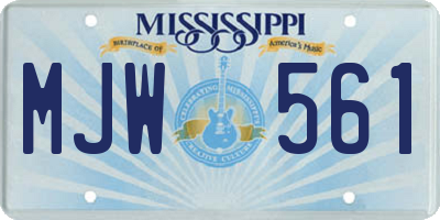 MS license plate MJW561