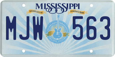 MS license plate MJW563