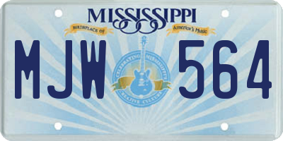 MS license plate MJW564