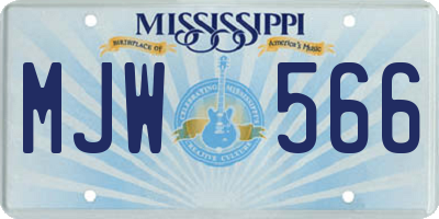 MS license plate MJW566