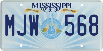 MS license plate MJW568