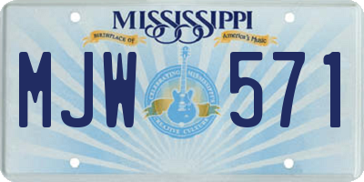 MS license plate MJW571