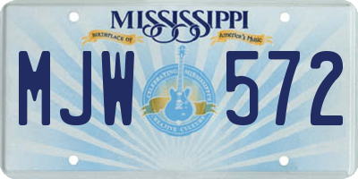 MS license plate MJW572