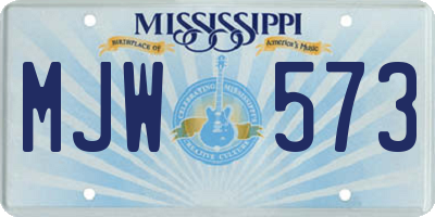 MS license plate MJW573