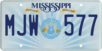 MS license plate MJW577