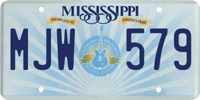 MS license plate MJW579