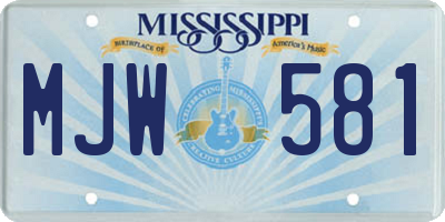 MS license plate MJW581