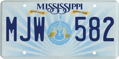 MS license plate MJW582
