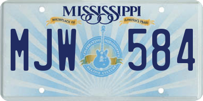 MS license plate MJW584