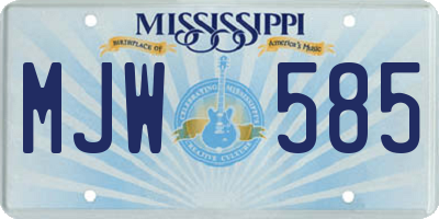 MS license plate MJW585