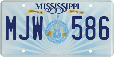 MS license plate MJW586