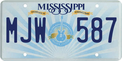 MS license plate MJW587