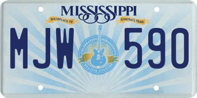 MS license plate MJW590